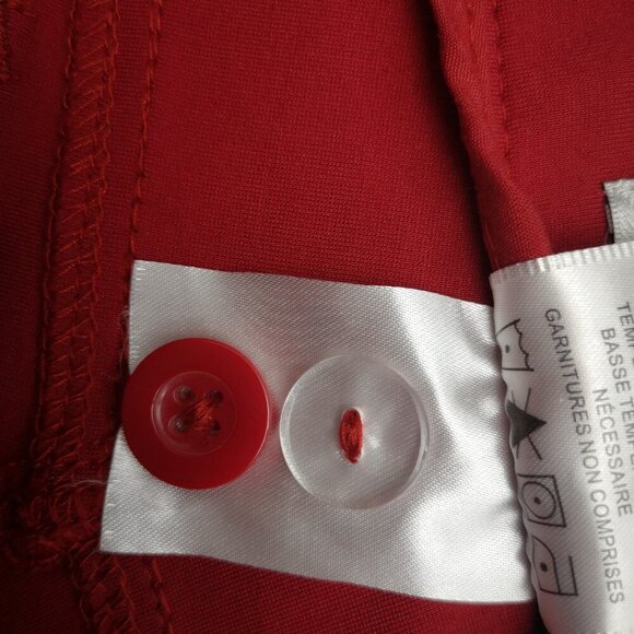 Santana Ladies Size 14 Red Straight Leg Button & Zipper Closure Pants - Picture 6 of 13